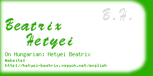 beatrix hetyei business card